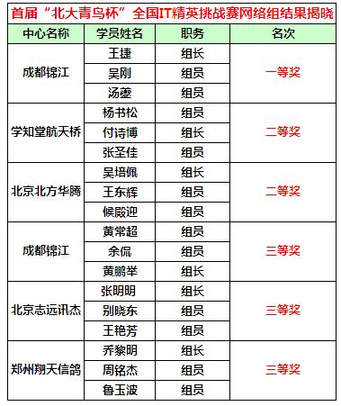 北大青鸟杯比赛结果